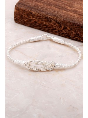 Sümer Telkari Kazaziye Işlemeli Sonsuzluk El Sarması Gümüş Bileklik 3261