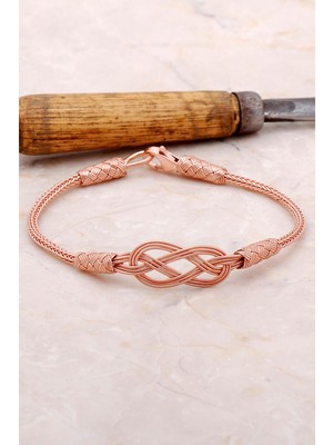 Sümer Telkari Sonsuzluk Rose Gümüş Kazaziye Işlemeli Bileklik 3373