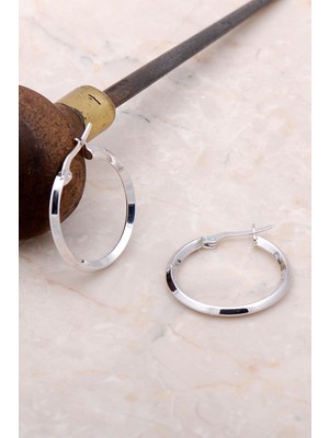 Sümer Telkari Gümüş 35 mm Rodyumlu Halka Küpe 4989