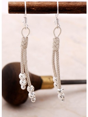 Sümer Telkari Kazaziye İşlemeli Dorika 1000 Ayar Gümüş Küpe 4991