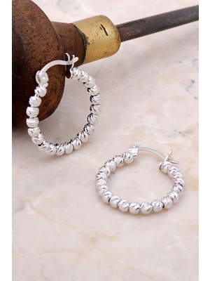 Sümer Telkari Toplu Dorika 925 Ayar Gümüş Halka Küpe 4958