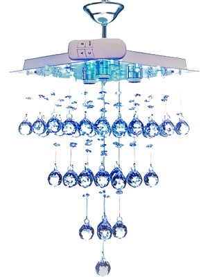 Öalpa Katlı 3'lü Rgb Ledli Kristal Taşlı Avize
