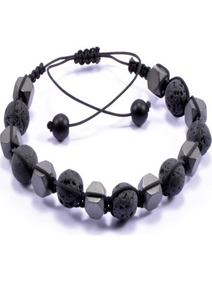 Tedz Collection Shamballa Hematit Lav Taşı Bileklik