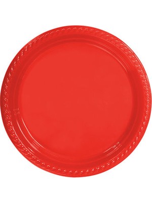 Newoto Tabak Plastik Yuvarlak 22 cm Kırmızı Pk:25
