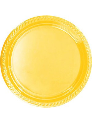 Newoto Tabak Plastik Yuvarlak 22 cm Sarı Pk:25
