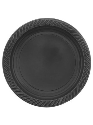 Newoto Tabak Plastik Yuvarlak 22 cm Siyah Pk:25