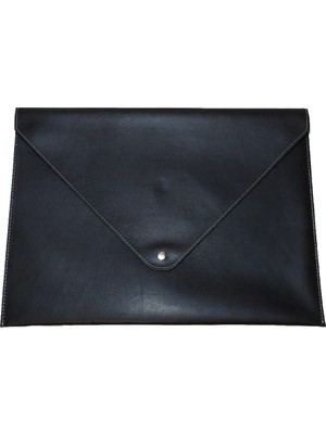 2K A4 Suni Deri Zarf Çıtçıtlı Dosya 25,5 x 33,5 cm Siyah Renkli ve Dayanıklı