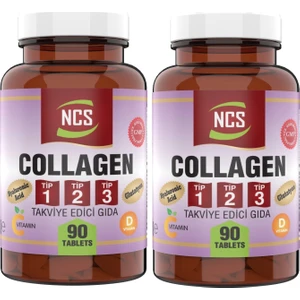 Collagen () (Tip) 1-2-3 Hyaluronic Acid 2 x 90 Tablet Glutatyon C & E & D Vitamini