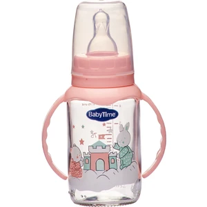 Babytime BT080 Kulplu Cam Biberon 125 ml - Pembe