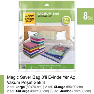Magic Saver Bag Vakumlu Poşet Seti 8'li
