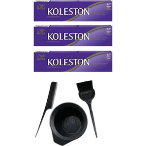 Koleston Tüp Saç Boyası 6.7 3 Adet + Saç Boyama Seti