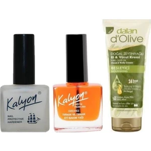 Tırnak Besleyici + Kalyon Bakım Yağı + Dalan Tüp Krem 20 ml 3'lü Set