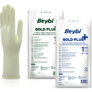 BEYBI PUDRASIZ GOLDPLUS STERİL CERRAHİ ELDİVEN 8 10'lu