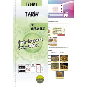 Pano Tyt-Ayt Tarih Yaprak Testleri (52 Adet) Çek Kopart