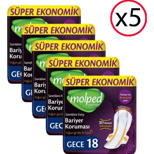 Supernight Hijyenik Ped Gece Süper Ekonomik 18'li (5 Adet)