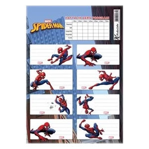 Keskin Color Spider Man Ders Programlı Okul Etiketi 24'lü