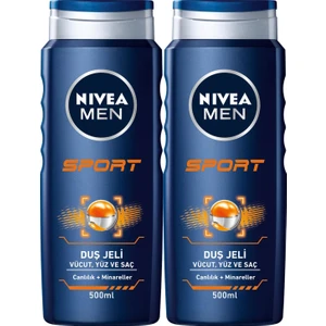 Nıvea Men Sport Erkek Duş Jeli 500 ml x 2