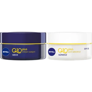 Q10 Plus Gündüz ve Gece Bakım Kremi - Nemlendirici, Kırışıklık Karşıtı, Koenzim Q10, SPF15, 2 x 50 ml - Normal Ciltler için