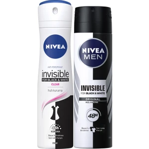 Black&white Clear Bayan Deosprey 150 Ml+Black&white Original Erkek Deosprey 150 ml 2'li Paket