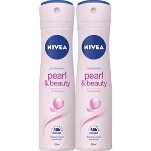 NIVEA Pearl & Beauty Kadın Sprey Deodorant 150 ml x2 Adet, 48 Saat Anti-perspirant Koruma ile Pürüzsüz Koltuk Altları