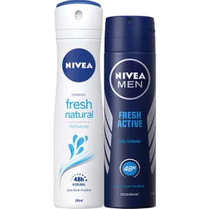 Fresh Natural Bayan Deosprey 150 Ml+ Fresh Active Erkek  Deosprey 150 ml 2'li Paket