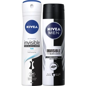 Black&white Pure Bayan Deosprey 150 Ml+ Black&white Original Erkek Deosprey 150 ml 2'li Paket