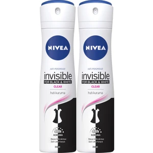Invısıble Black&white Clear Bayan Deosprey 150 ml 2'li Paket