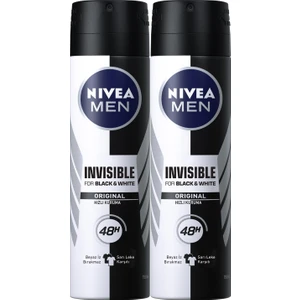 Invısıble Black & White Power Sprey Deodorant 150ml Erkek 2'li Avantaj Paketi