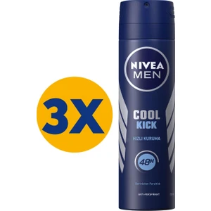 Cool Kick Sprey Deodorant 150ml Erkek 3'lü Paket