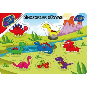 Ahşap Tutmalı Puzzle Dinozorlar Dünyası Eğitici Oyuncak