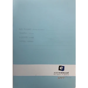 Alex Schoeller A4 Soft Mavi Kareli 80 Sayfa Plastik Kapak Defter ALX-960