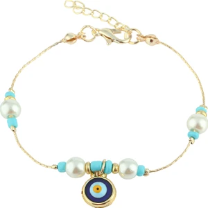 Mavi Taşlı Nazar Boncuklu Bileklik PS1379