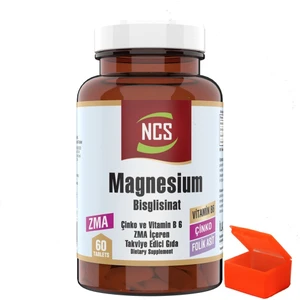 Zma Magnesium Bisglisinat Vitamin B6 Folik Asit 60 Tablets + Hap Kutusu