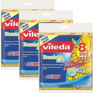 Temizlik Bezi %30 Mikrofiberli 8'li x 3 Adet