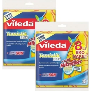 Temizlik Bezi %30 Mikrofiberli 8'li x 2 Adet