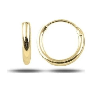 Gümüş Takı Dünyası Altın Kaplama 10 mm Sade Halka Gümüş Küpe