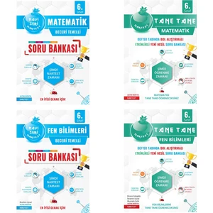 Nartest Yayınevi 6. Sınıf Matematik ve Fen Bilimleri Soru Bankası ve Defter Tadında Tane Tane