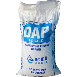 Dap 18 46 Diamonyum Fosfat Azot Fosfor Bitki Kök Geliştirici Granül Kışlık Taban Gübresi 50 Kg