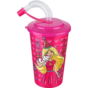 Barbie Kapaklı Pipetli Bardak 400 ml