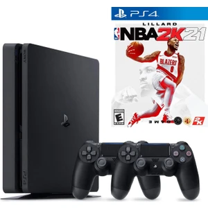 PS4 Slim 500GB Konsol + 2. PS4 Kol +  PS4 Nba 2K21