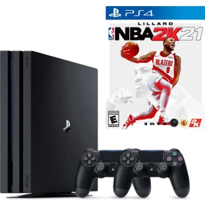 PS4 Pro 1TB Konsol + 2. PS4 Kol +  PS4 Nba 2K21