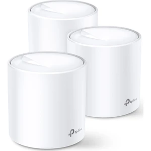 TP-Link Deco X60(3-pack), AX5400 Mbps, 1 GHz Dört Çekirdekli CPU, WPA3, OFDMA ve MU-MIMO, 150 Cihaza Kadar Bağlantı,  650 m²'ye Kadar Kapsama, Mobil Uygulama ile Kolay Kurulum, Wi-Fi 6 Mesh Sistemi