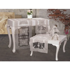 Ceki Home Nergis Simli Tül 5 Parça Salon Takımı