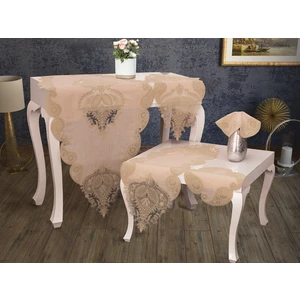 Ceki Home Lüx Zambak Keten 5 Parça Salon Takımı