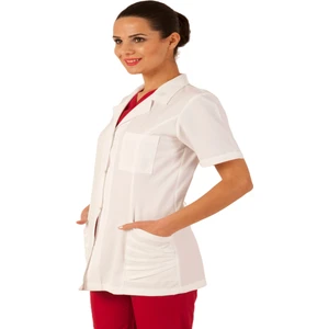 Emel Tekstil Doktor Hemşire Beyaz Kadın Forma Kısa Kollu Önlük