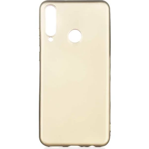 Tekno Grup Huawei Y6P Kılıf Mat Premium Silikon Kılıf Gold + Cam Ekran Koruyucu