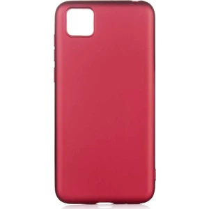 Tekno Grup Huawei Y5P Kılıf Mat Premium Silikon Kılıf Bordo + Cam Ekran Koruyucu