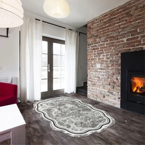 Alanur Home Menekşe Lazer Kesim Kaymaz Taban Dijital Baskı Halı ST600204GR06