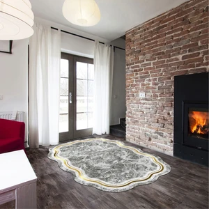 Alanur Home Menekşe Lazer Kesim Kaymaz Taban Dijital Baskı Halı ST600203GL06