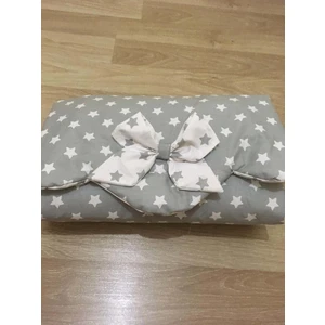 Gri Beyaz Yıldızlı Çantalı Alt Açam + Başyastığı